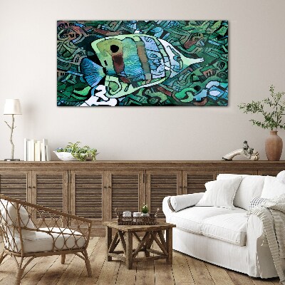 Colorful fish world Glass art print