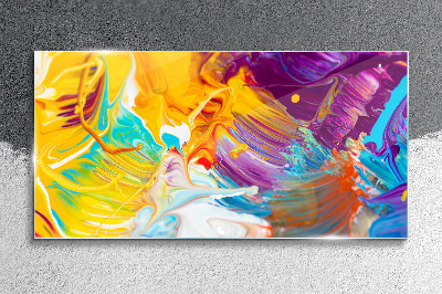 Dynamic explosion of colors Wall art on glass