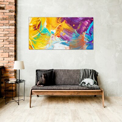 Multi-color abstraction Glass Wall Art