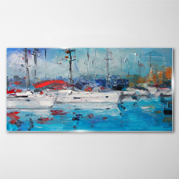 Harbour Sails in the Sun Wall art on glass