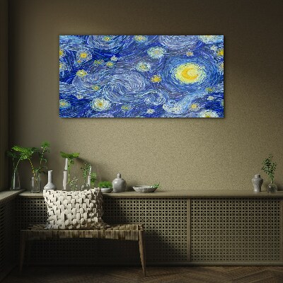Abstraction star night sky Glass Wall Art