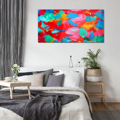 Colorful swirl of abstraction Wall art on glass