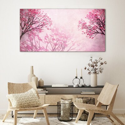 Abstract tree blossoms Glass Wall Art