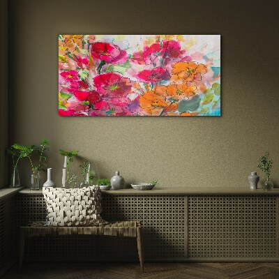 Floral explosion of colors Glass art print