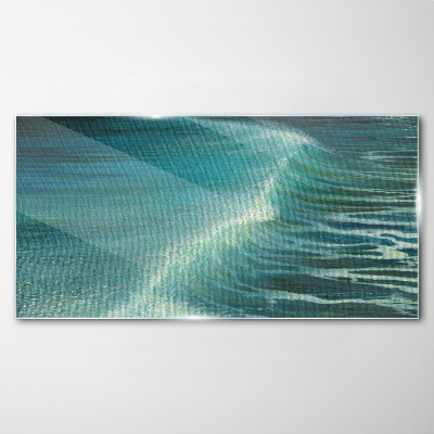 Calm ocean waves Wall art on glass