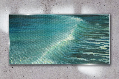 Calm ocean waves Wall art on glass