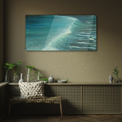 Calm ocean waves Wall art on glass