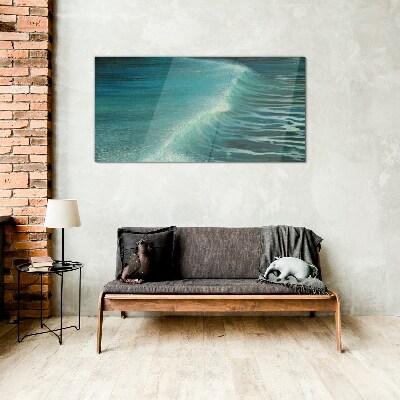 Calm ocean waves Wall art on glass