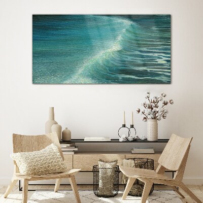 Calm ocean waves Wall art on glass