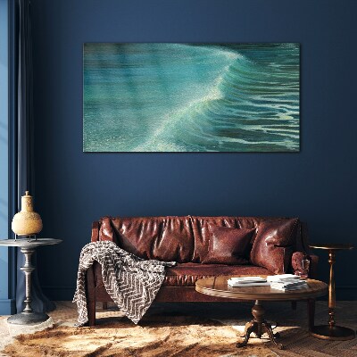 Calm ocean waves Wall art on glass