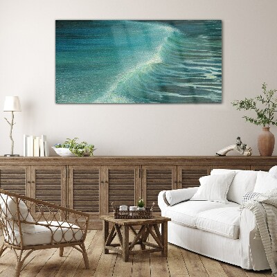 Calm ocean waves Wall art on glass