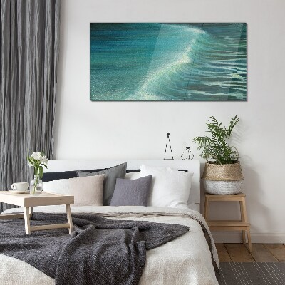 Calm ocean waves Wall art on glass