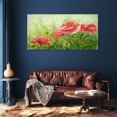 Flowers in a spring meadow Wall art on glass