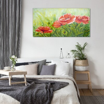 Flowers in a spring meadow Wall art on glass
