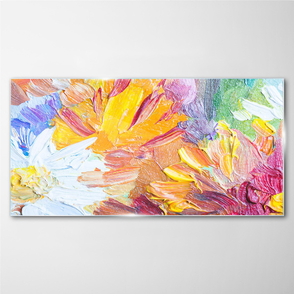 Colorful bouquet of flowers Wall art on glass