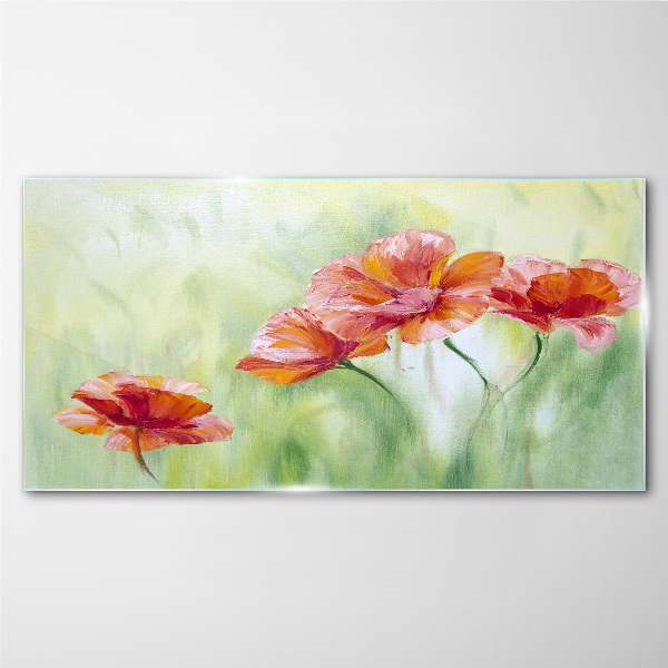 Flowers in pastel shades Glass art print