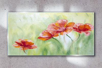 Flowers in pastel shades Glass art print
