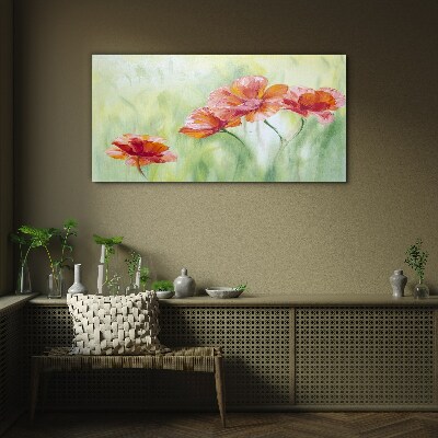 Flowers in pastel shades Glass art print