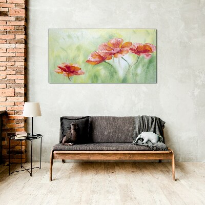 Flowers in pastel shades Glass art print