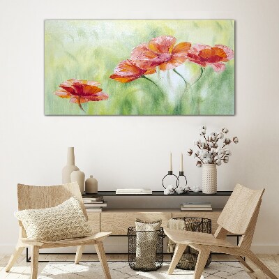 Flowers in pastel shades Glass art print