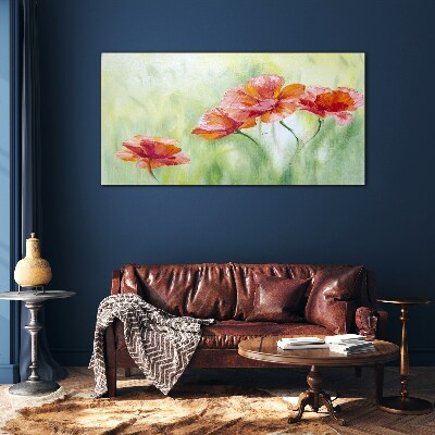 Flowers in pastel shades Glass art print