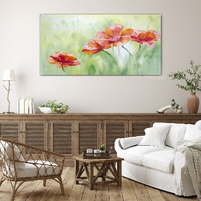 Flowers in pastel shades Glass art print
