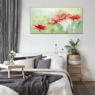 Flowers in pastel shades Glass art print