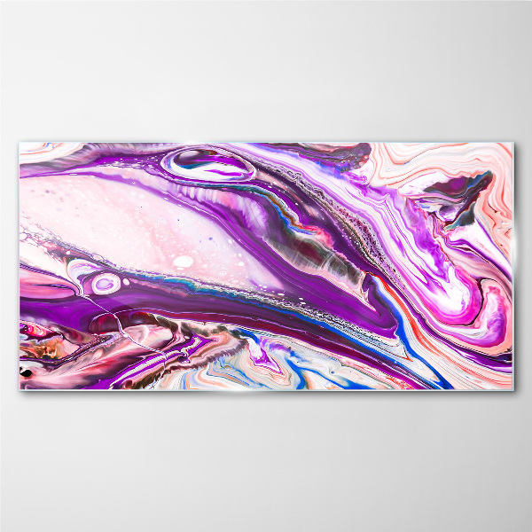 Purple waves of abstraction Glass art print