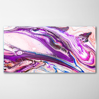 Purple waves of abstraction Glass art print