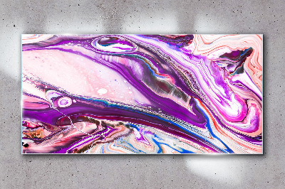Purple waves of abstraction Glass art print