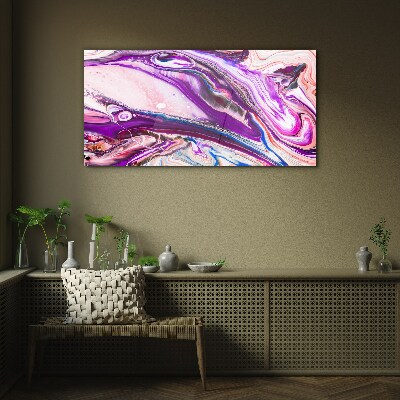 Purple waves of abstraction Glass art print