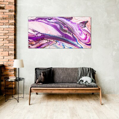 Purple waves of abstraction Glass art print