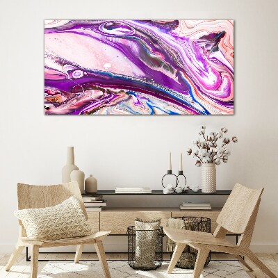 Purple waves of abstraction Glass art print