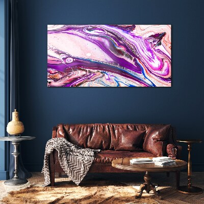 Purple waves of abstraction Glass art print