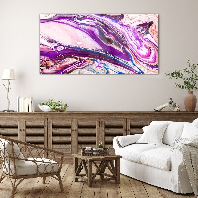 Purple waves of abstraction Glass art print