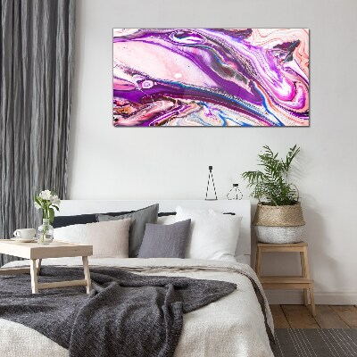 Purple waves of abstraction Glass art print
