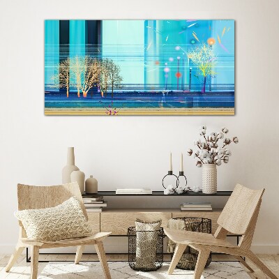 Abstraction park tree Glass Wall Art