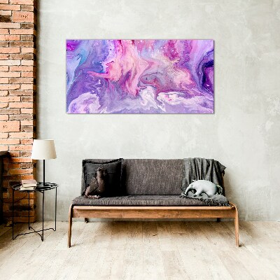 Waves of pink dreams Wall art on glass