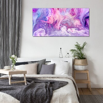 Waves of pink dreams Wall art on glass