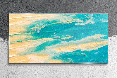 Ocean waves on the sand Glass art print