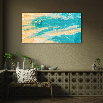 Ocean waves on the sand Glass art print
