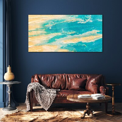 Ocean waves on the sand Glass art print