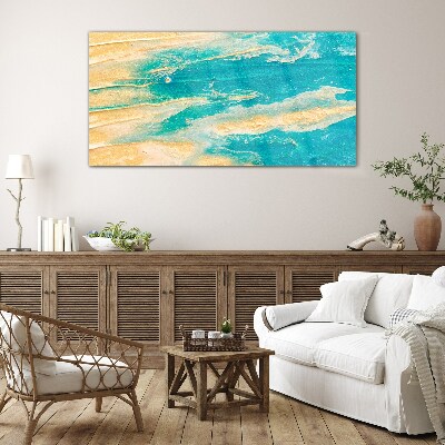 Ocean waves on the sand Glass art print