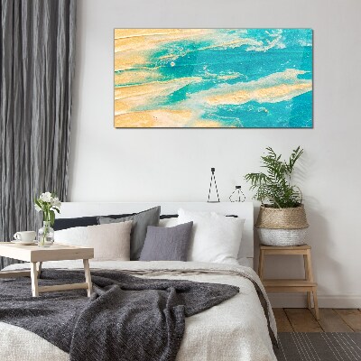 Ocean waves on the sand Glass art print