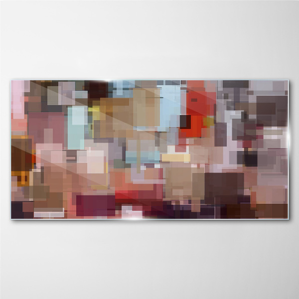 Abstract Mosaic of Colors Wall art on glass