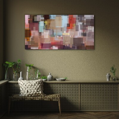 Abstract Mosaic of Colors Wall art on glass