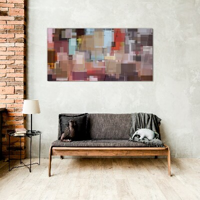 Abstract Mosaic of Colors Wall art on glass