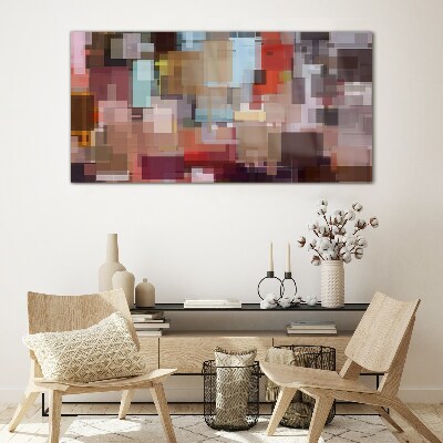 Abstract Mosaic of Colors Wall art on glass