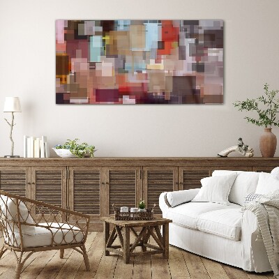 Abstract Mosaic of Colors Wall art on glass