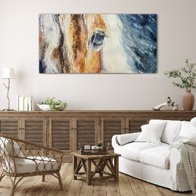 Watercolor horse portrait Wall art on glass
